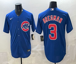Nike Chicago Cubs #3 Alex Bregman Blue Authentic stitched MLB jersey