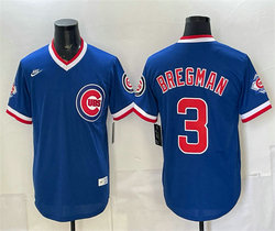Nike Chicago Cubs #3 Alex Bregman Royal 150th Anniversary Pullover Throwback Baseball Jersey