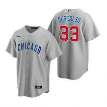 Nike Chicago Cubs #33 Daniel Descalso Gray Game Authentic Stitched MLB Jersey