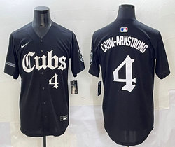 Nike Chicago Cubs #4 Pete Crow-Armstrong Black 5(V) Joint MLB Jersey