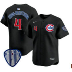 Nike Chicago Cubs #4 Pete Crow-Armstrong Black Fashion Authentic Stitched MLB Jersey