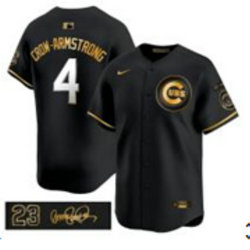 Nike Chicago Cubs #4 Pete Crow-Armstrong Black Gold 3(III) MLB Jerseys