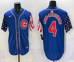 Nike Chicago Cubs #4 Pete Crow-Armstrong Blue Flag Jersey