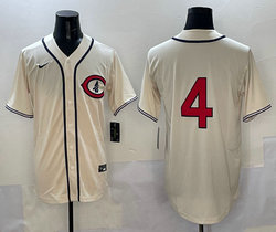 Nike Chicago Cubs #4 Pete Crow-Armstrong Cream Throwback Stitched Baseball Jersey