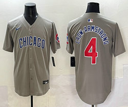 Nike Chicago Cubs #4 Pete Crow-Armstrong Gray Authentic Stitched MLB Jersey