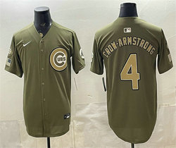 Nike Chicago Cubs #4 Pete Crow-Armstrong Olive 2026 Armed Forces Day Jersey
