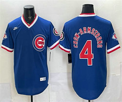 Nike Chicago Cubs #4 Pete Crow-Armstrong Royal 150th Anniversary Pullover Throwback Baseball Jersey