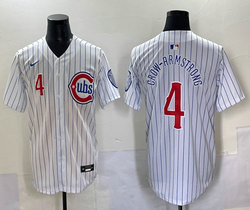 Nike Chicago Cubs #4 Pete Crow-Armstrong White Stripes Fashion MLB Jersey