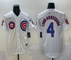 Nike Chicago Cubs #4 Pete Crow-Armstrong White With flowers Authentic Stitched MLB Jersey