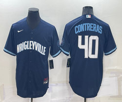 Nike Chicago Cubs #40 Willson Contreras Navy City Authentic Stitched MLB jersey