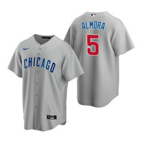 Nike Chicago Cubs #5 Albert Almora Gray Game Authentic Stitched MLB Jersey