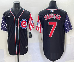 Nike Chicago Cubs #7 Dansby Swanson Black Flag Jersey