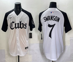 Nike Chicago Cubs #7 Dansby Swanson White 5(V) Joint MLB Jersey