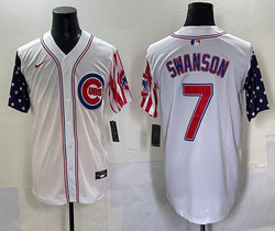 Nike Chicago Cubs #7 Dansby Swanson White Flag Jersey