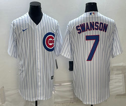 Nike Chicago Cubs #7 Dansby Swanson White Game Authentic Stitched MLB Jersey