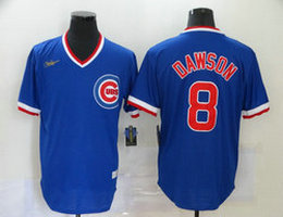 Nike Chicago Cubs #8 Andre Dawson Blue Pullover Authentic Stitched MLB Jersey