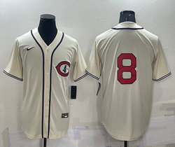 Nike Chicago Cubs #8 Andre Dawson Cream Throwback Stitched Baseball Jersey