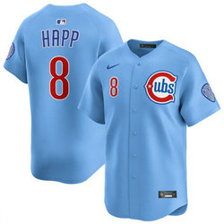 Nike Chicago Cubs #8 Ian Happ Blue 2024-25 2nd Alternate Limited Stitched Baseball Jersey