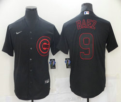 Nike Chicago Cubs #9 Javier Baez Black Shadow Authentic Stitched MLB Jersey