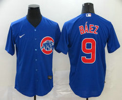 Nike Chicago Cubs #9 Javier Baez Blue Game Authentic Stitched MLB Jersey