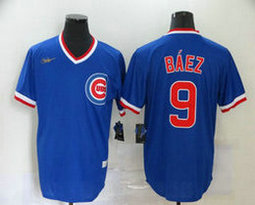 Nike Chicago Cubs #9 Javier Baez Blue Pullover Authentic Stitched MLB Jersey
