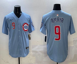 Nike Chicago Cubs #9 Miguel Amaya 2024-25 Blue 2nd Alternate Limited Stitched Baseball Jersey