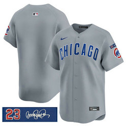Nike Chicago Cubs Blank Gray Ryne Sandberg Tribute V3 Baseball Jersey