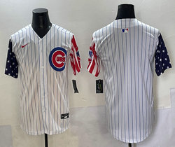 Nike Chicago Cubs Blank White Flag Blue sleeves Jersey