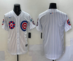 Nike Chicago Cubs Blank White With flowers Authentic Stitched MLB Jersey