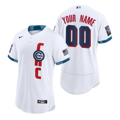 Nike Chicago Cubs Custom Any Name 2021 All star White Game Authentic Stitched MLB Jersey