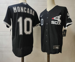 Nike Chicago White Sox #10 Yoan Moncada Black Limited Authentic Stitched MLB Jersey