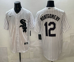 Nike Chicago White Sox #12 Colson Montgomery White Authentic Stitched MLB Jersey