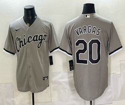 Nike Chicago White Sox #20 Miguel Vargas Gray Authentic Stitched MLB Jersey