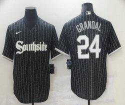 Nike Chicago White Sox #24 Yasmani Grandal Black City Game Authentic Stitched MLB Jersey