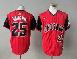 Nike Chicago White Sox #25 Andrew Vaughn Red 2025 City 25 front MLB Jersey