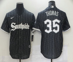 Nike Chicago White Sox #35 Frank Thomas Black 2021 City Game Authentic Stitched MLB Jersey