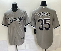 Nike Chicago White Sox #35 Frank Thomas Gray Authentic Stitched MLB Jersey