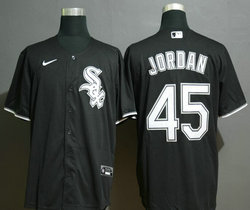 Nike Chicago White Sox #45 Michael Jordan Black Game Authentic Stitched MLB Jersey