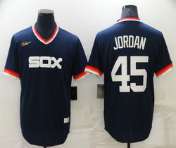 Nike Chicago White Sox #45 Michael Jordan Navy Pullover Throwback Game Authentic Stitched MLB Jersey