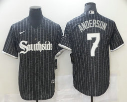 Nike Chicago White Sox #7 Tim Anderson Black 2021 City Game Authentic Stitched MLB Jersey