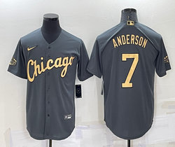 Nike Chicago White Sox #7 Tim Anderson Charcoal 2022 All Star Authentic Stitched MLB Jersey