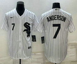 Nike Chicago White Sox #7 Tim Anderson White 7 front Game Authentic Stitched MLB Jersey