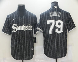 Nike Chicago White Sox #79 Jose Abreu Black 2021 City Game Authentic Stitched MLB Jersey