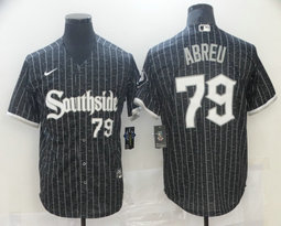 Nike Chicago White Sox #79 Jose Abreu Black 2021 City Number in front Game Authentic Stitched MLB Jersey