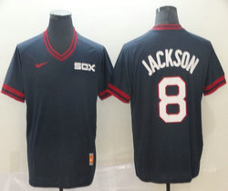 Nike Chicago White Sox #8 Bo Jackson Pullover Throwback Authentic stitched MLB jersey