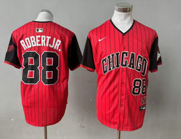Nike Chicago White Sox #88 Luis Robert JR Red 2025 City 25 front MLB Jersey