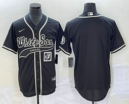 Nike Chicago White Sox Blank Black Joint Team Logo front Authentic Stitched baseball jersey