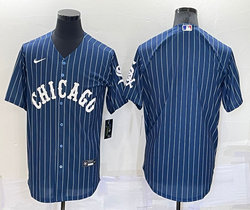 Nike Chicago White Sox Blank Blue White stripe Authentic Stitched MLB Jersey