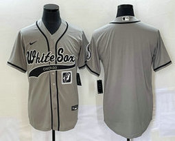 Nike Chicago White Sox Blank Gray Joint Team Logo front Authentic Stitched baseball jersey