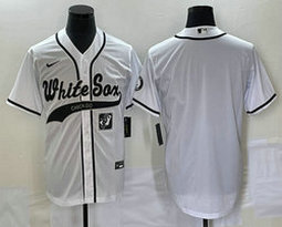 Nike Chicago White Sox Blank White Joint Team Logo front Authentic Stitched baseball jersey